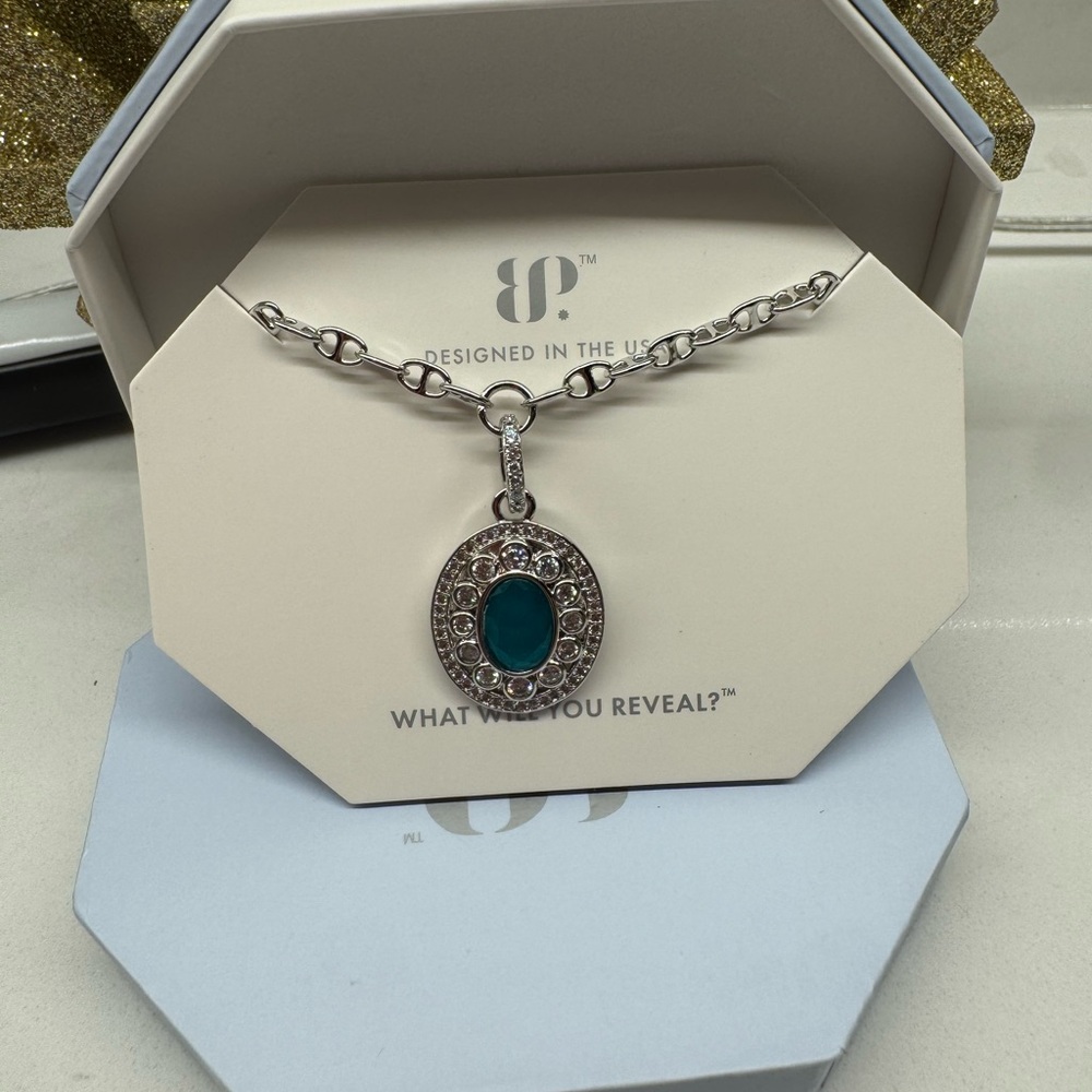 Elegant Silver Necklace with Twilight Sapphire Pendant